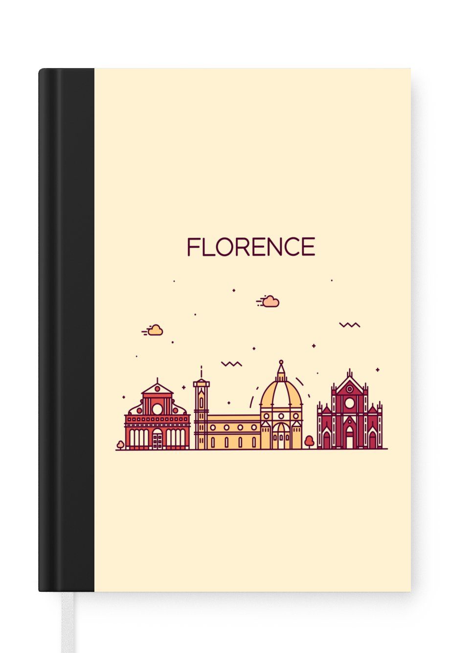 MuchoWow Notizbuch Florenz - Italien - Skyline, Journal, Merkzettel, Tagebuch, Notizheft, A5, 98 Seiten, Haushaltsbuch