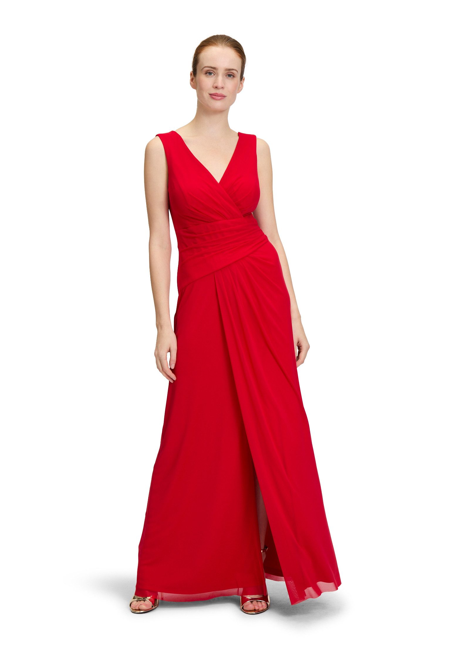 Vera Mont Abendkleid Damen Abendkleid mit V-Ausschnitt Falten günstig online kaufen