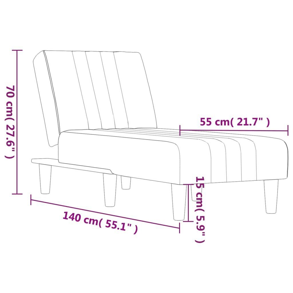 vidaXL Schwarz Chaiselongue Stoff, Teile Chaiselongue 1