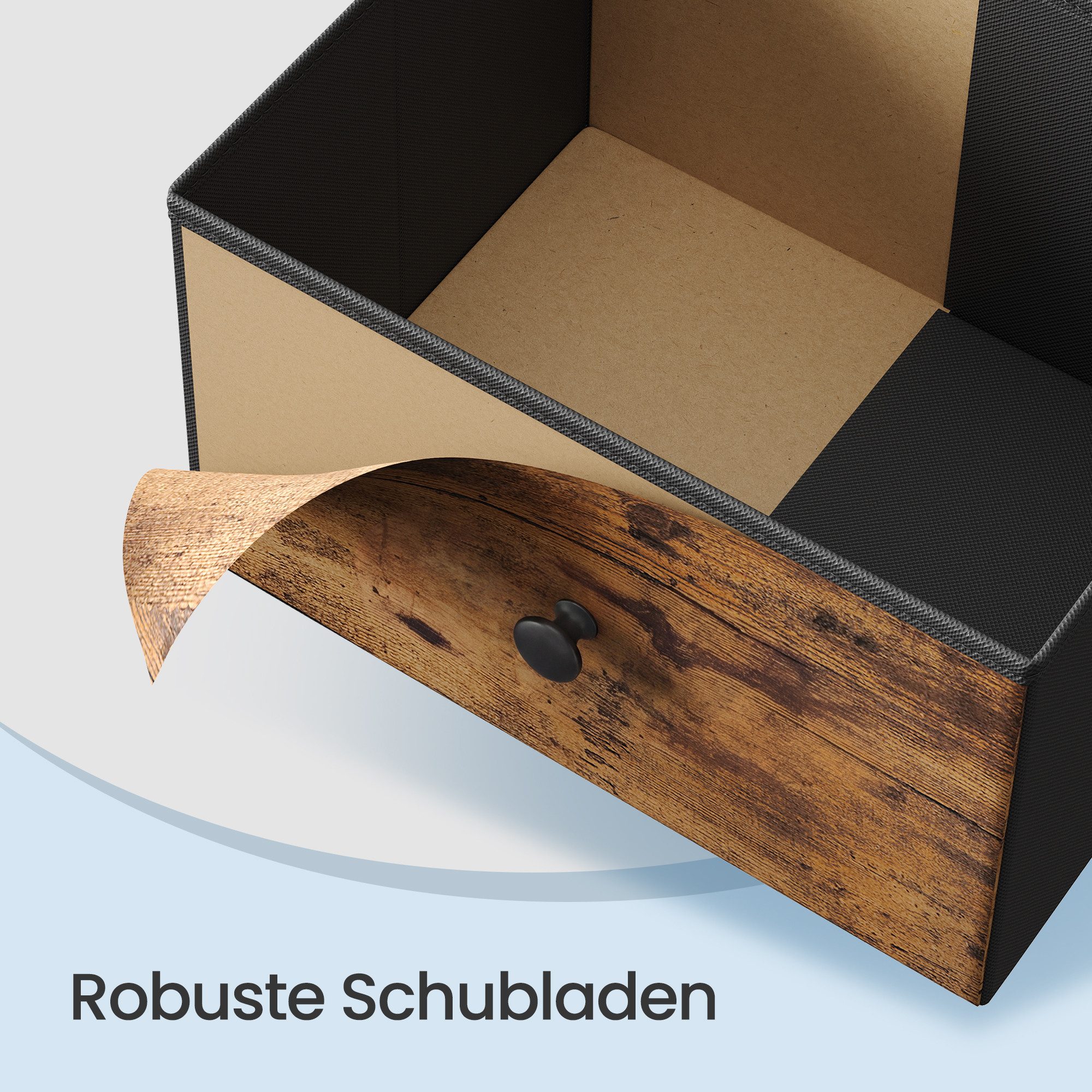 SONGMICS Nachtschrank Nachttisch Beistelltisch mit Steckdose und USB, 2 Stoffschubladen 39,6 x 30 x 60,4 cm, für Schlafzimmer, mit LED-Beleuchtung – Bild 4 von 5