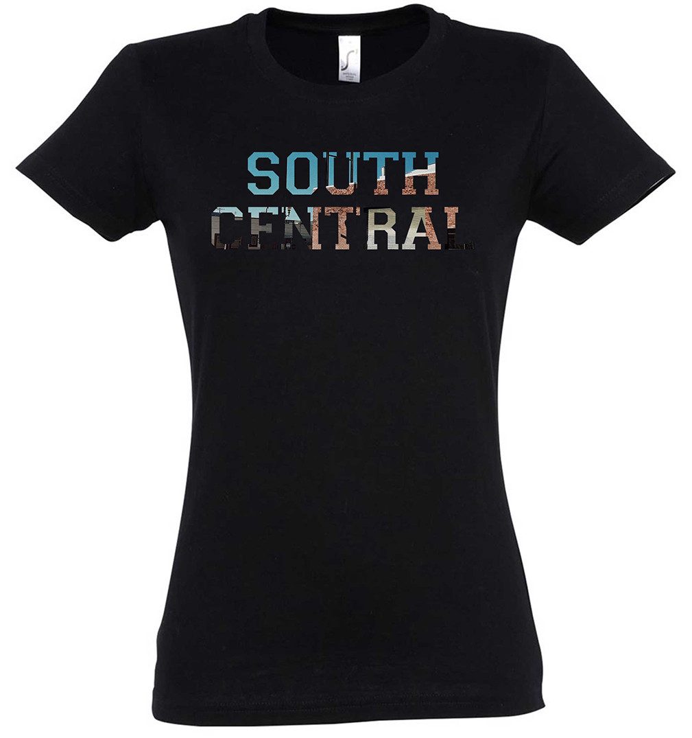Print-Shirt South Central Damen T-Shirt California LA Ghetto Kalifornien Los