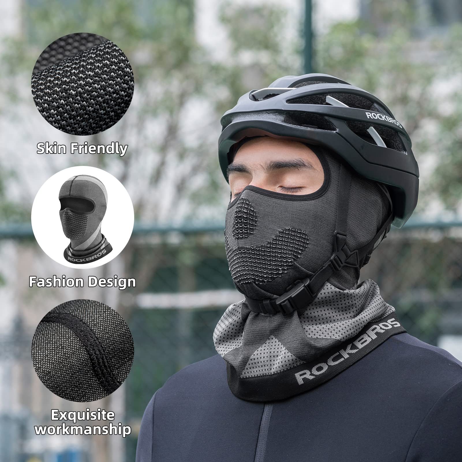 ROCKBROS Sturmhaube Motorrad Winter Balaclavas Unisex für Fahrrad Snowboard Ski Laufen Für mehrere Wintersports
