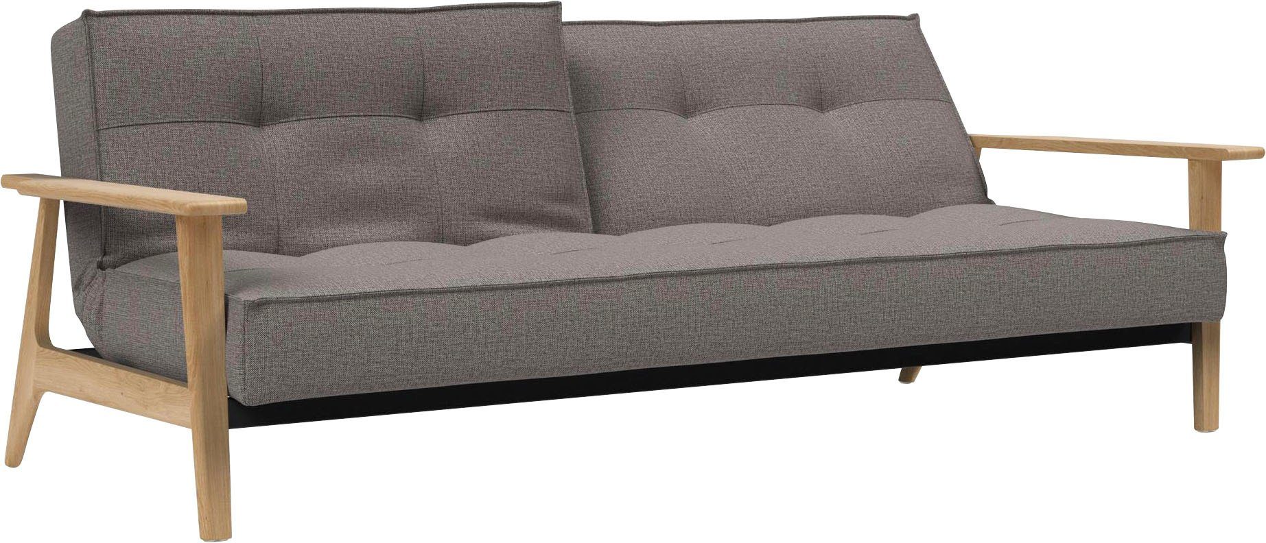 INNOVATION LIVING ™ Schlafsofa Splitback Frej, Dauerschlafsofa, bequem mit Federkernunterfederung, mit stabilen Armlehnen, in skandinavischem Design