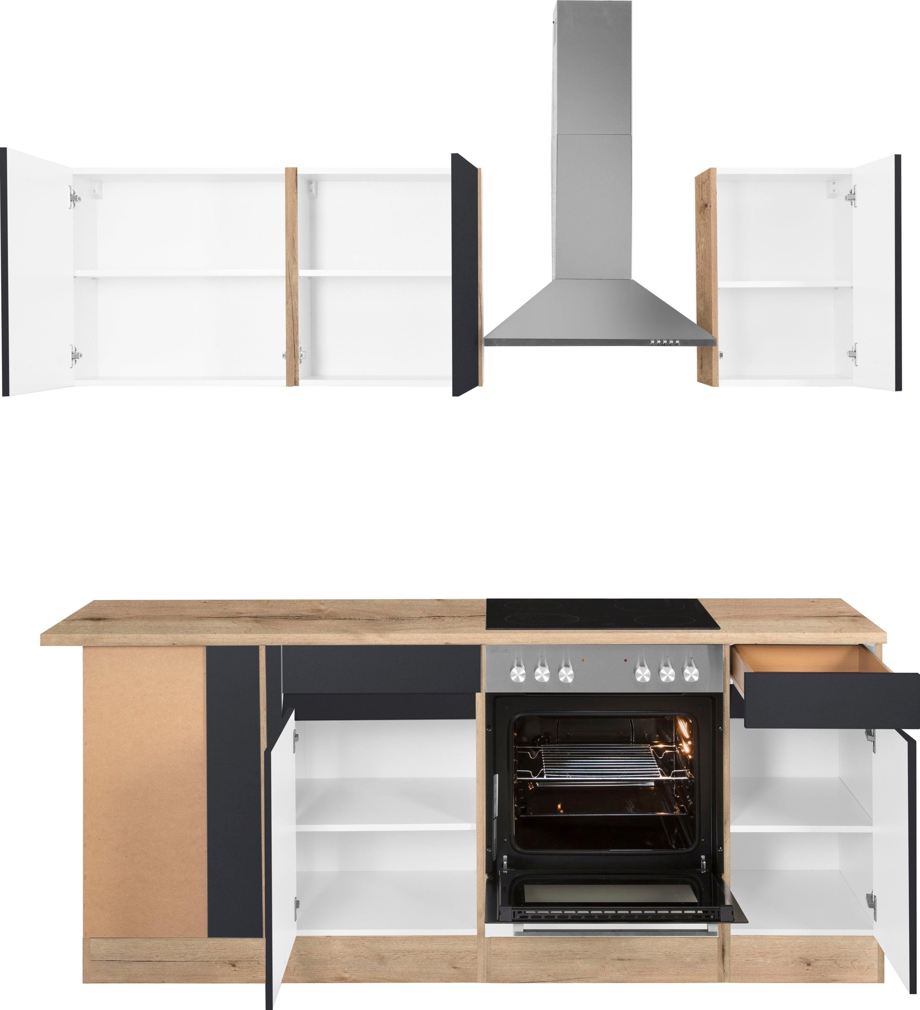 OPTIFIT Küchenzeile Roth, Stellmaße 210x175 cm,wahlweise mit E-Geräten, Push-to-Open-Funktion