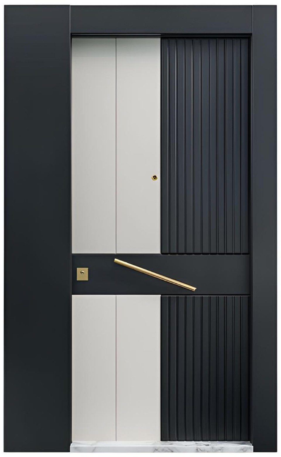 Xlmoebel Haustür XLMOEBEL Sicherheitstür in Schwarz-Weiß mit Aluminium und Kunststoff (1-St), Made in Europa