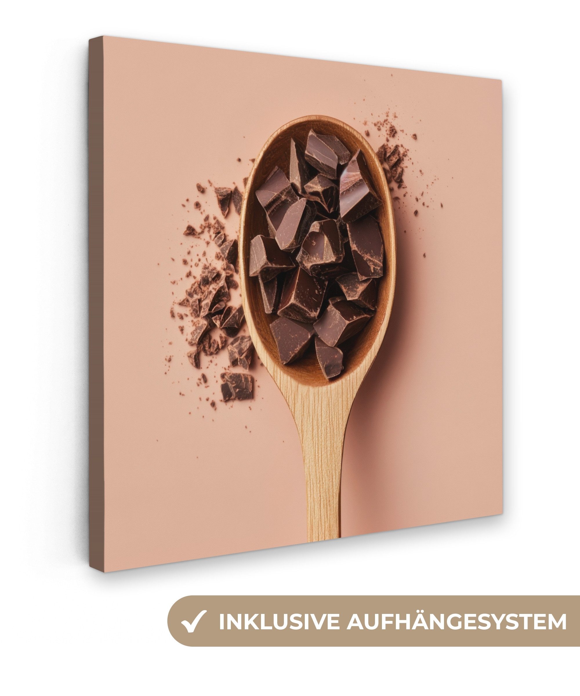 OneMillionCanvasses® Leinwandbild Schokolade - Holz - günstig online kaufen