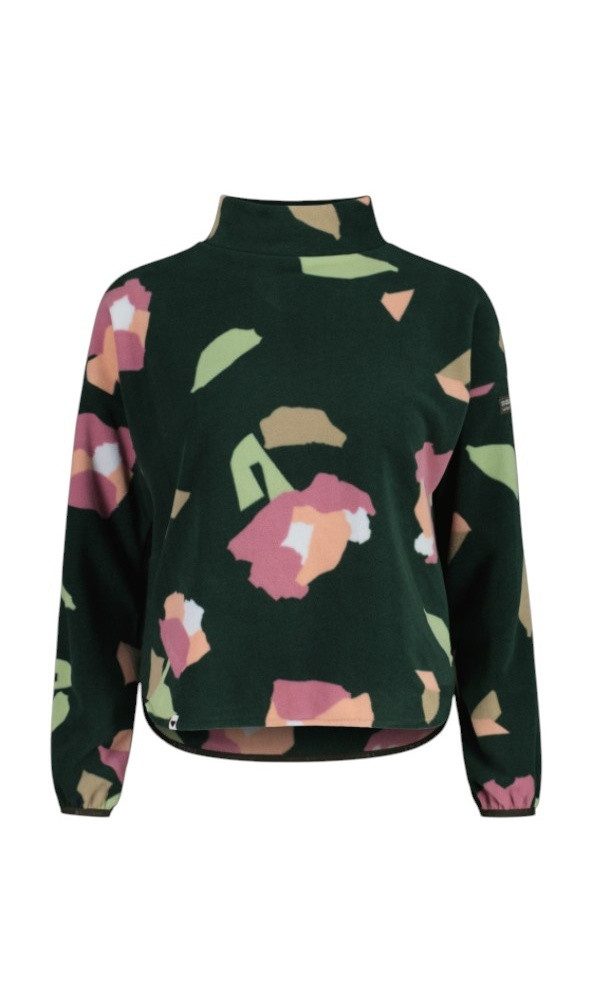 Maloja Fleecepullover RomaliaM (Oversize Fit) dunkelgrün/blume Damen