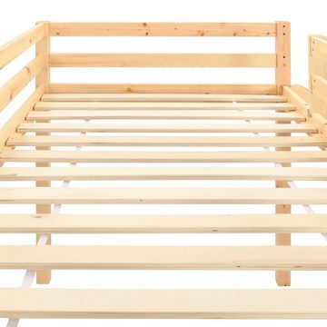 vidaXL Kinderbett Kinderhochbett Rahmen mit Rutsche Leiter Kiefernholz 97x208cm