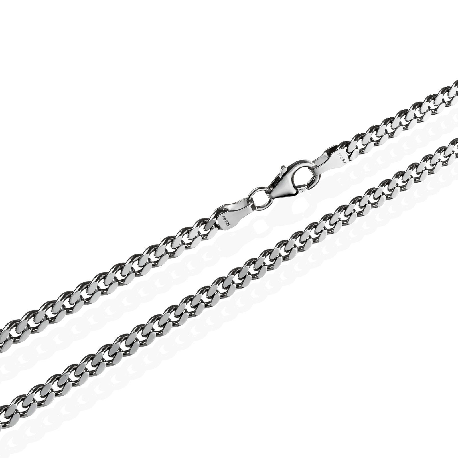 NKlaus Armband 925 Sterling Silber, 19 Cm S-Panzerkette Diamantiert - Herrenarmband In Eleganter Kettenoptik