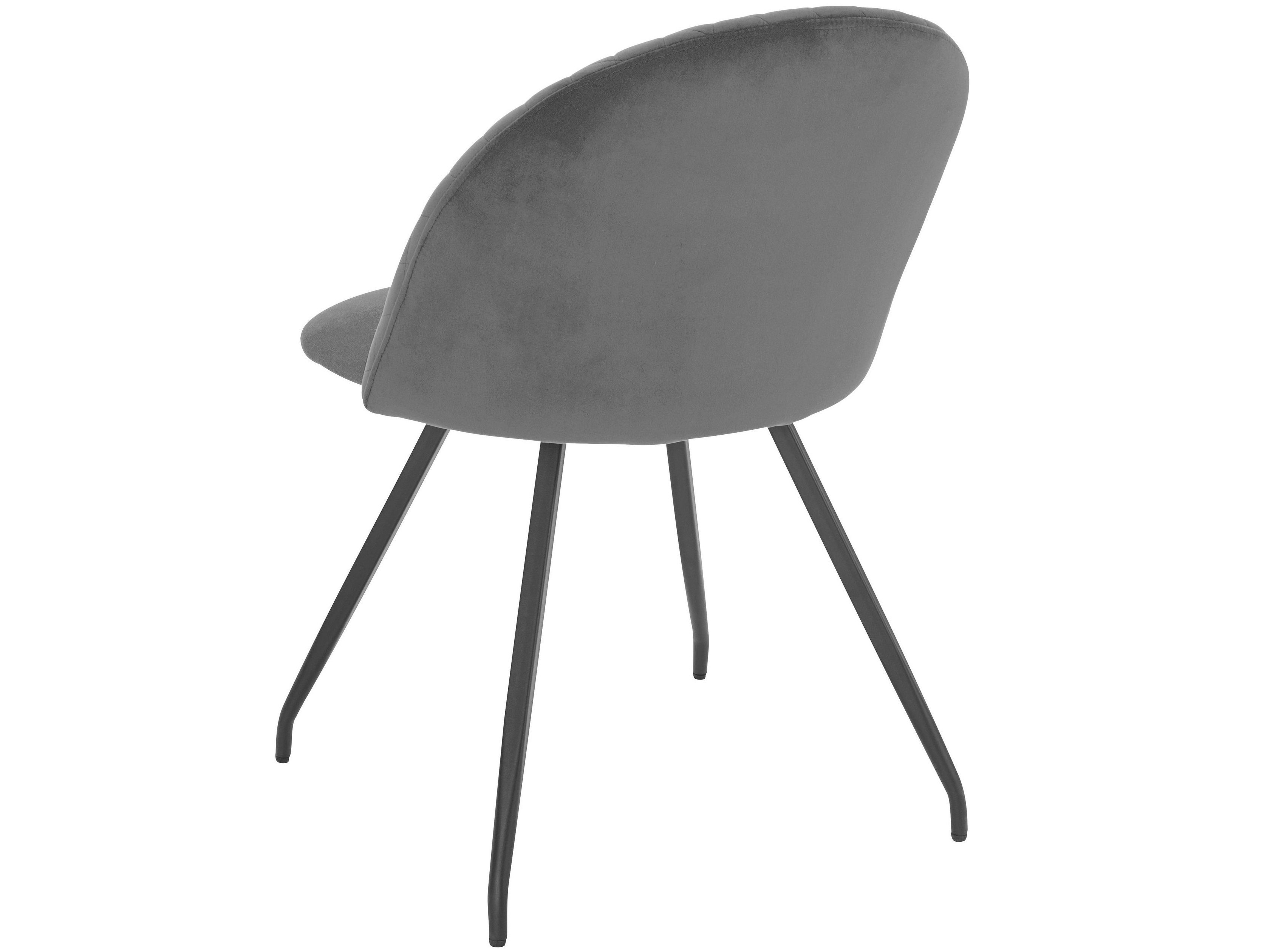 Sitz Sitzhöhe Emilie und Veloursstoff, (2er-Set), cm 46 aus Esszimmerstuhl grau Rücken gepolstert, Bezug loft24