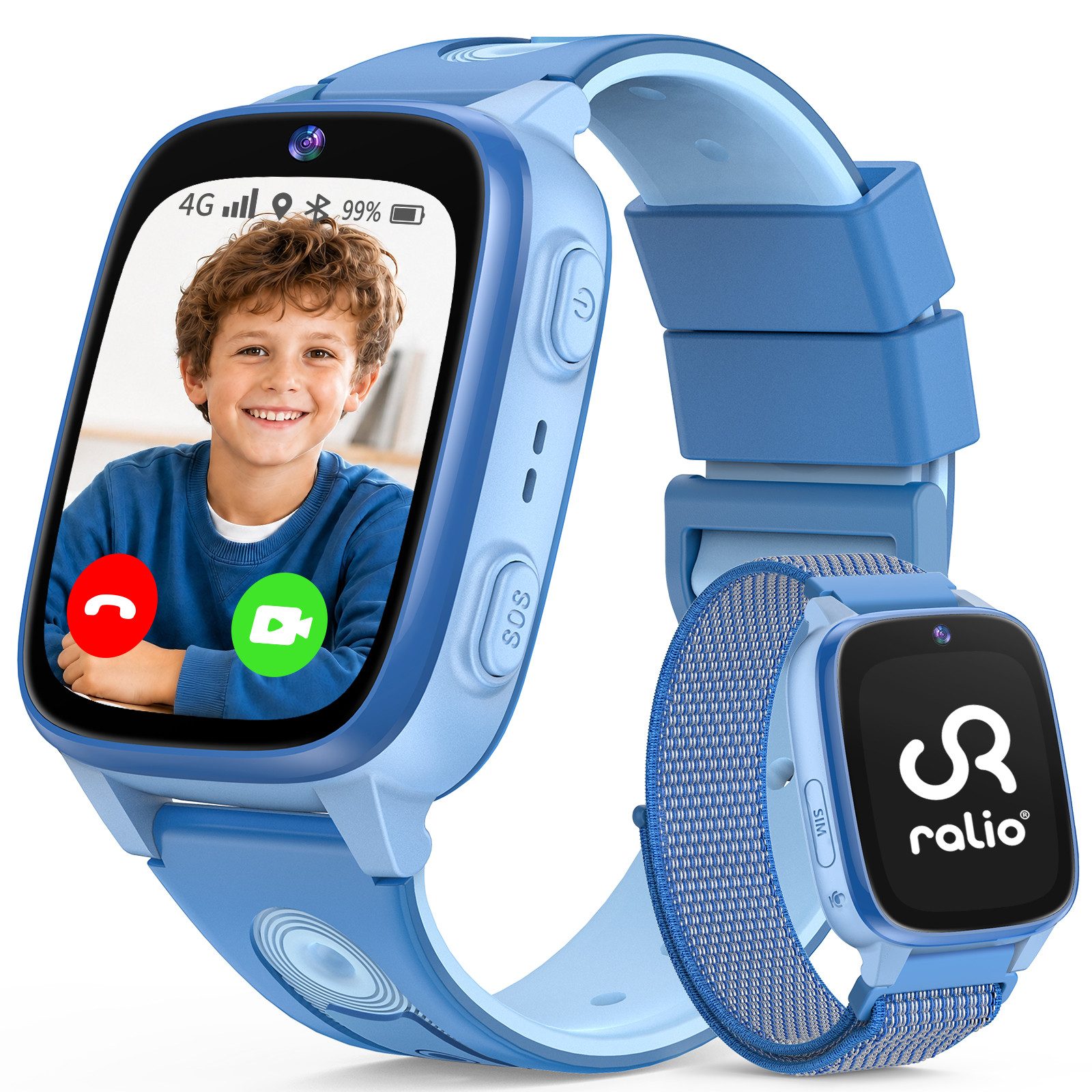 Ralio R5 Go 2026 Neue 4G Smartwatch Kinder mit HD-Videoanrufe, GPS-Ortung Smartwatch (Schulmodus, SOS-Notruffunktion, 3 Tage Akkulaufzeit cm/1,83 Zoll) mehrere Kommunikationswege, ideal für Kinder als KinderUhr mit GPS Tracker, geeignet für Jungen und Mädchen von 5–12 Jahren