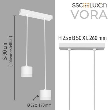 SSC-LUXon LED-Hängeleuchte VORA Hängeleuchte 2-flammig weiß mit Lichtrand für 2x GX53