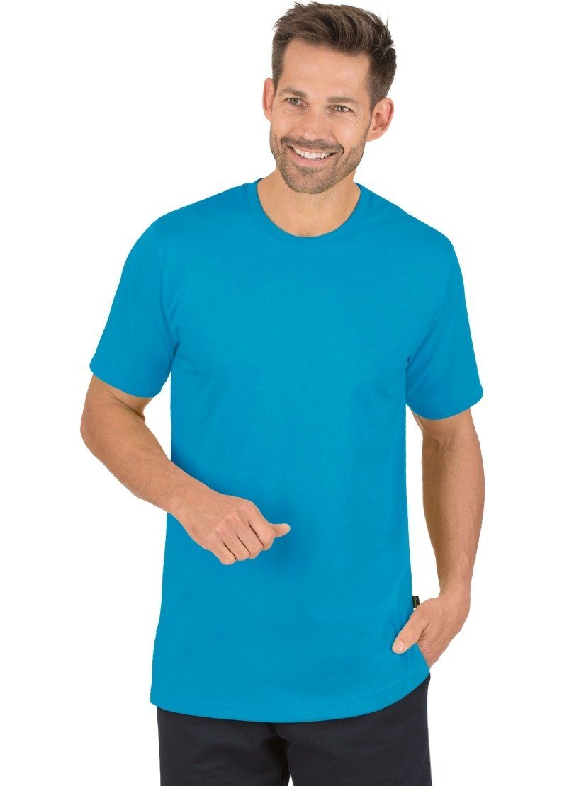 Trigema T-Shirt TRIGEMA T-Shirt aus 100% Baumwolle azur