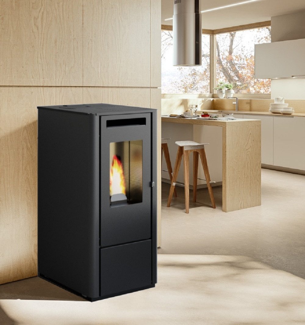 Apex Pelletofen Pelletofen 8kW Pelletkamin Pelletheizung Kaminofen A+ 56306, (1-tlg)