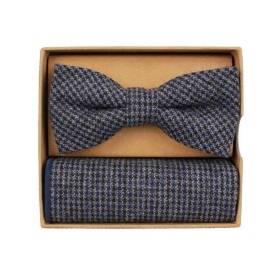 Prince Bowtie Fliege - Set Fliege Tuch - gemusterte Fliege mit Einstecktuch