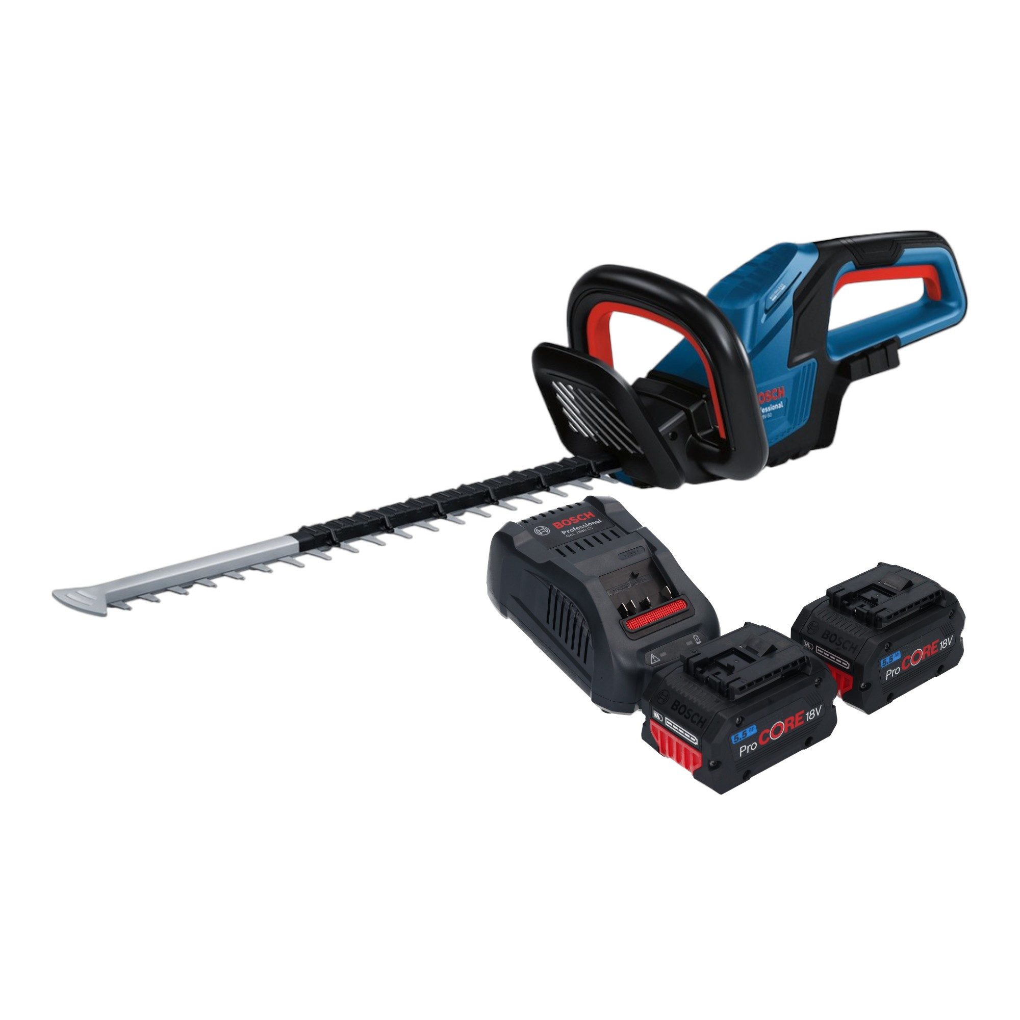 Bosch Professional Akku-Heckenschere GHE 18V-50 Professional Akku Heckenschere 18 V 50 cm Brushless + 2x