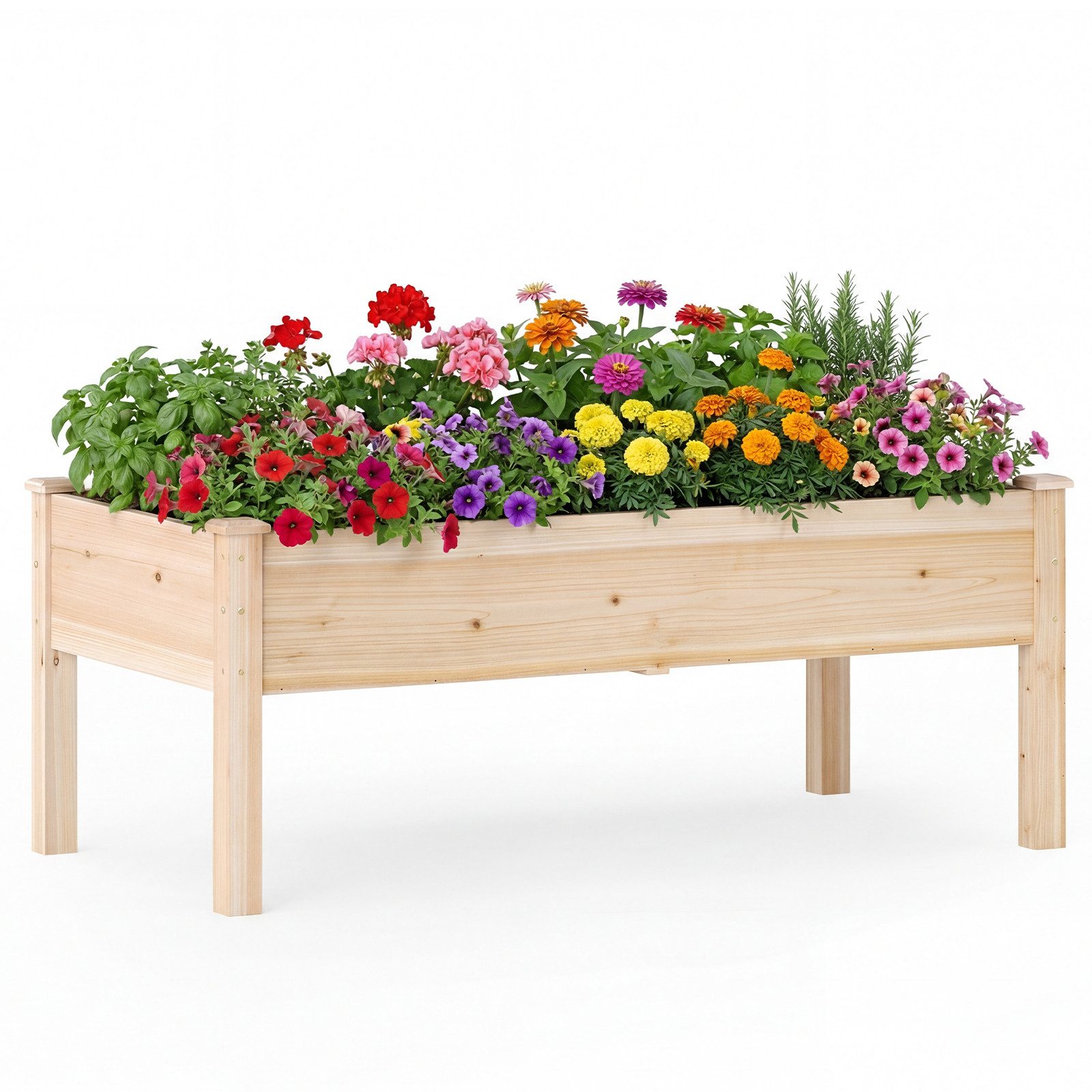 COSTWAY Blumenkasten (1 St), Hochbeet Pflanzbeet, für Garten, 122 x 62 x 48 cm