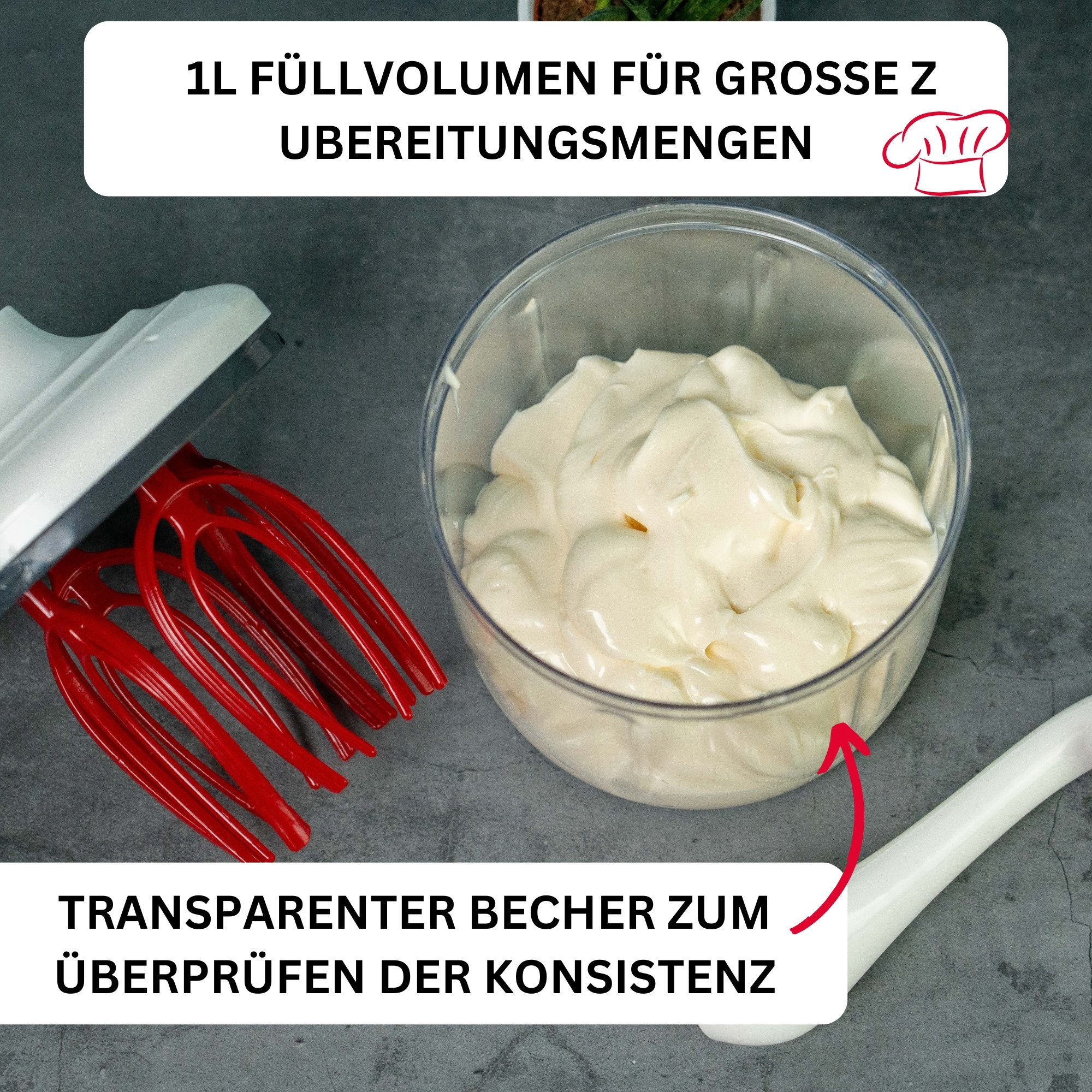 WESTMARK Rührquirl Ohne Strom, Füllvolumen: 1 l, Kunststoff, Rührblitz