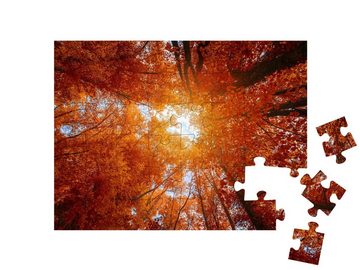puzzleYOU Puzzle Bunte Baumkronen im Herbstwald, 48 Puzzleteile, puzzleYOU-Kollektionen Herbst, Himmel & Jahreszeiten