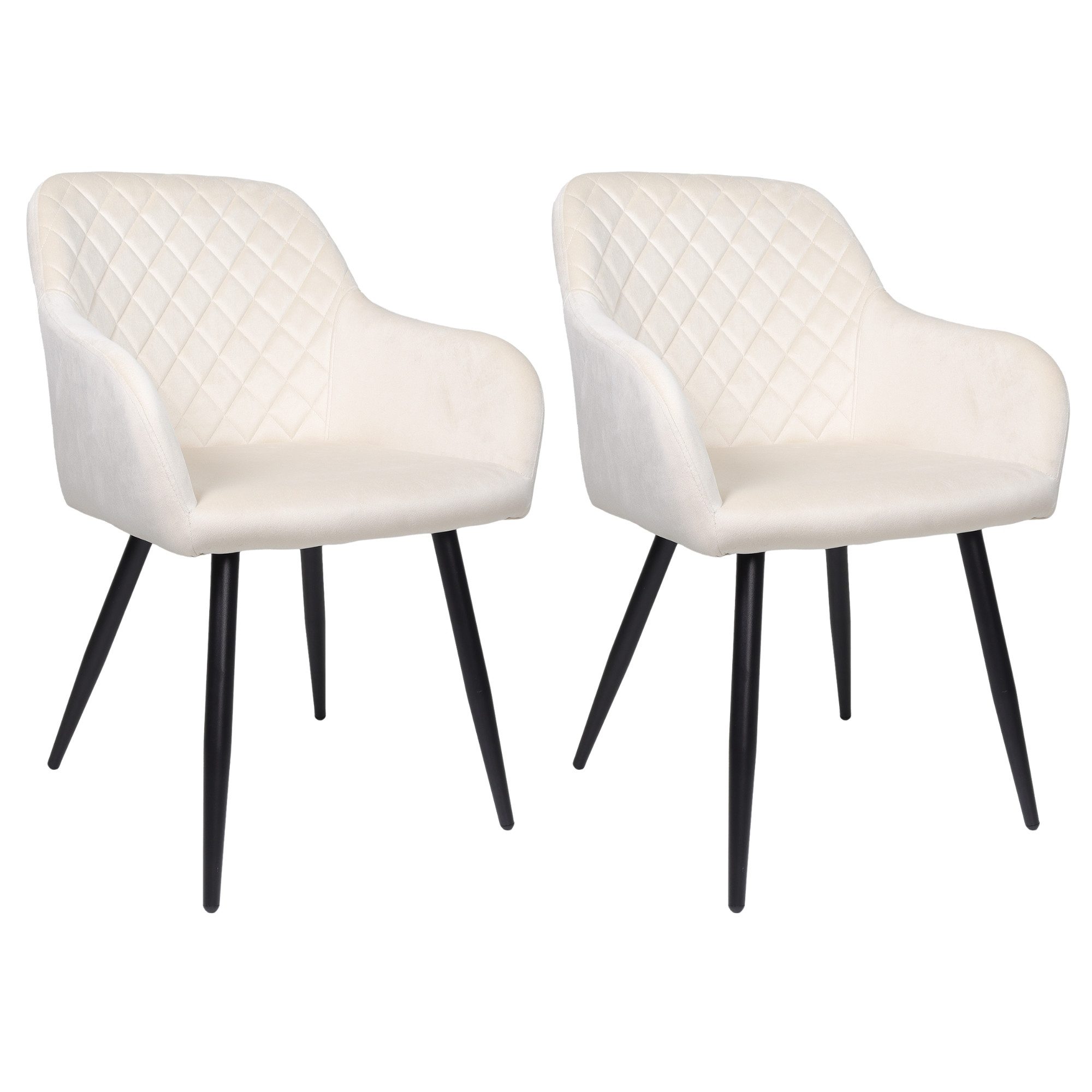 Albatros International Esszimmerstuhl Esszimmer Stühle 2 er Set SALO, Stuhl Stühle Esszimmerstühle, Küche (2er Set, Beige, Samt Bezug), Küchenstuhl Küchenstühle Essstühle für den Esstisch Ess Stühle
