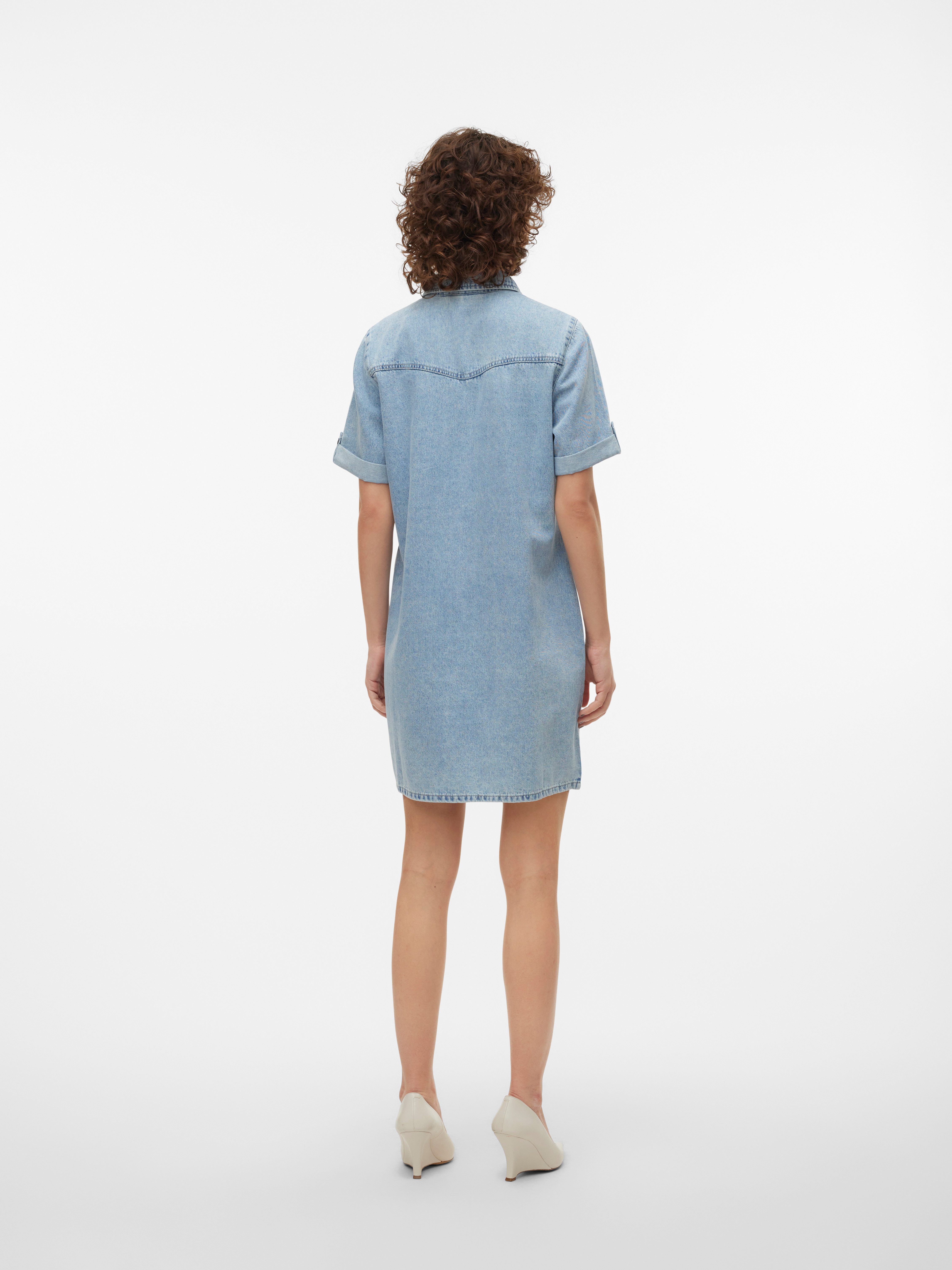 Vero Moda Jeanskleid VMJENNIE SS SHORT DENIM DRESS NOOS
