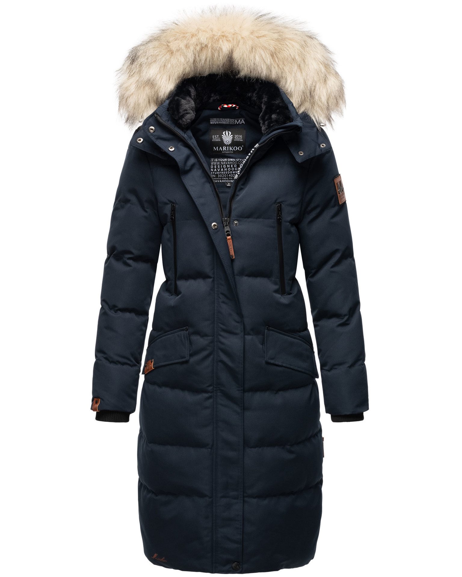 Marikoo Schneejacke Marikoo Schneesternchen Damen Winter Steppjacke B890 langer Parka mit abnehmbarer Kapuze – Bild 5 von 5