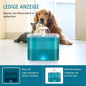 Gontence Trinkbrunnen 2L Hund LED Trinkautomat, Katzen Wasserspender leise