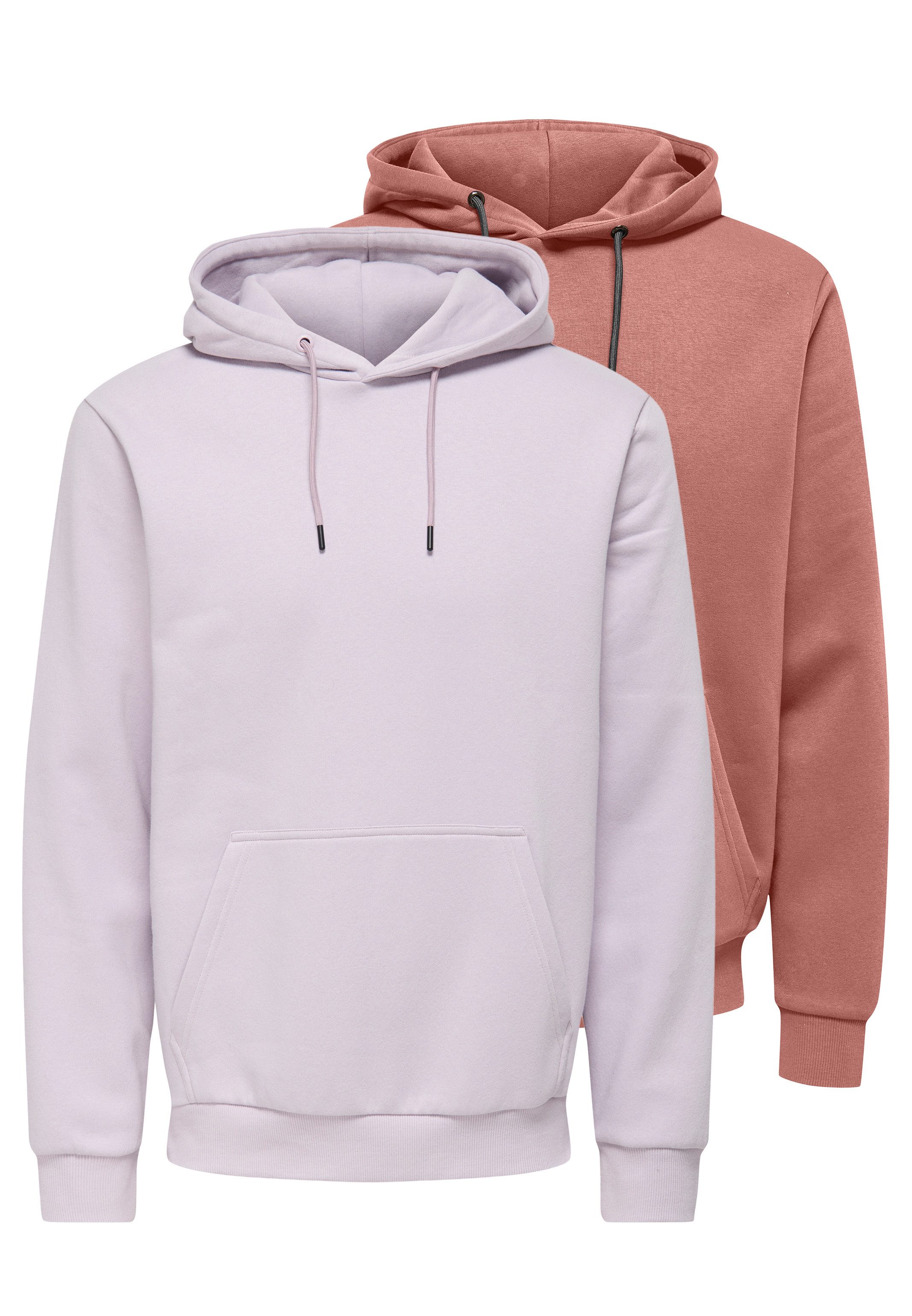 ONLY & SONS Hoodie 2er Pack Ceres (Spar-Set, 2-tlg) Sweatshirt / Hoodie - Baumwolle - Atmungsaktiv