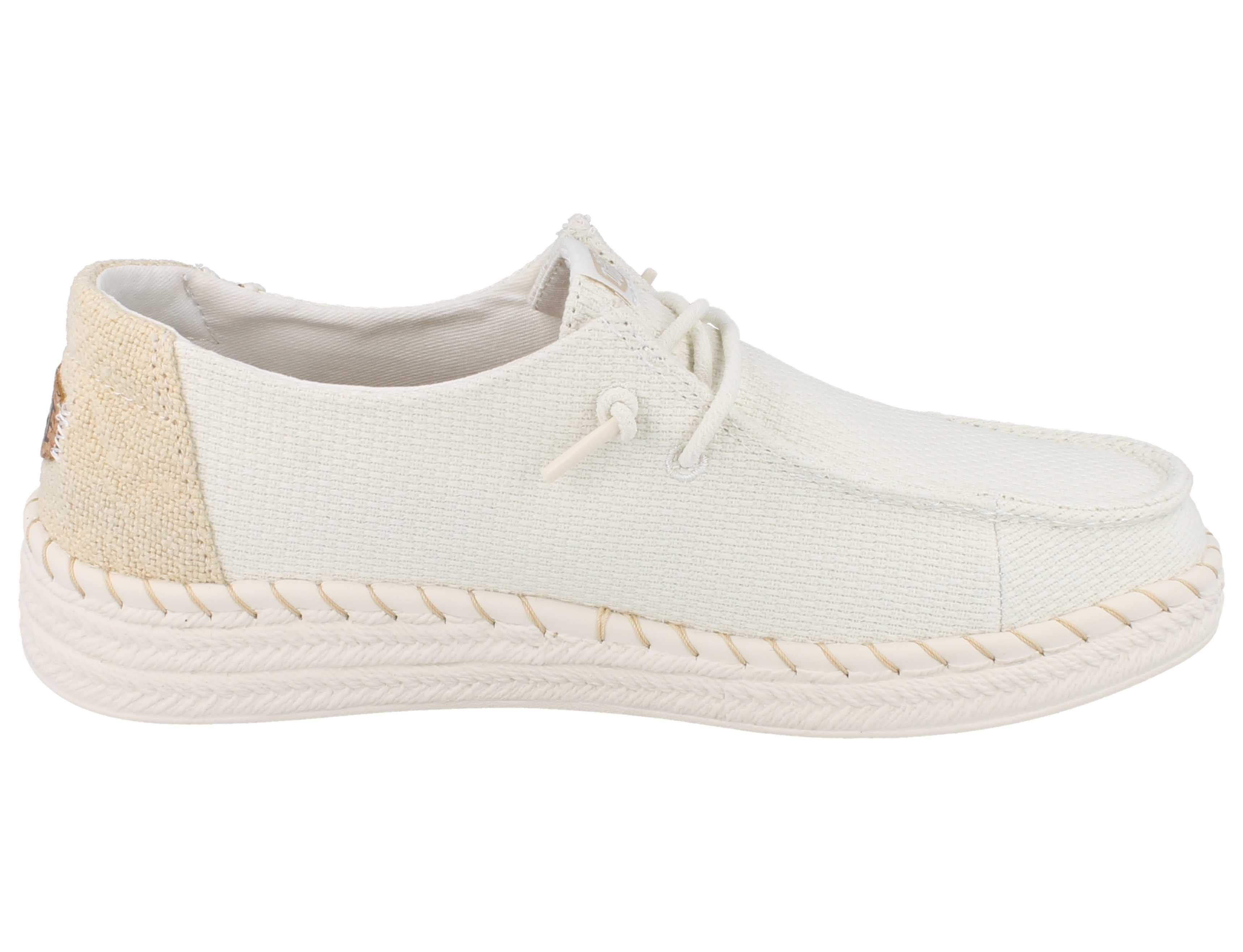 Hey Dude HEY DUDE Wendy Espadrille Damen Schlupfsneaker weiß Textil - Größe: Slipper Wechselfußbett – Bild 4 von 5