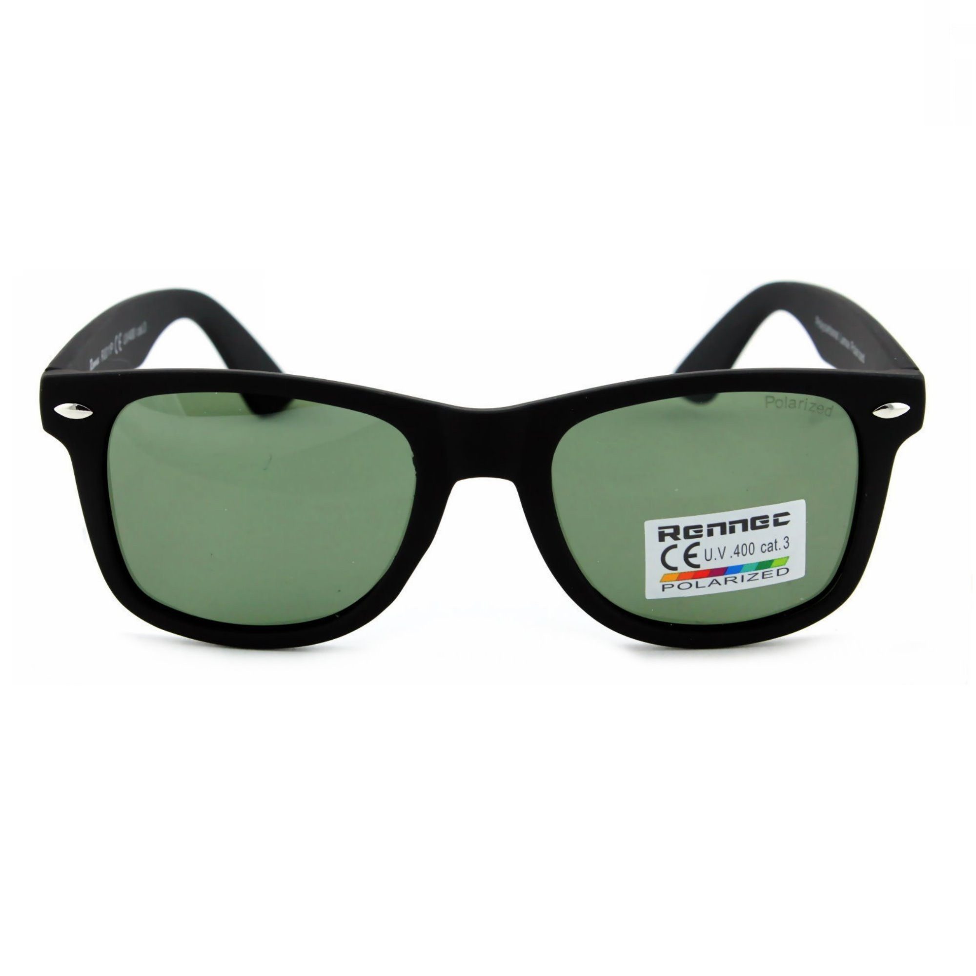 Rennec Sonnenbrille Oval Polarisiert Nerd Brille UV400 Damen Herren Retro Angelbrille Polbrille mit schwimmfähigen Hardcase