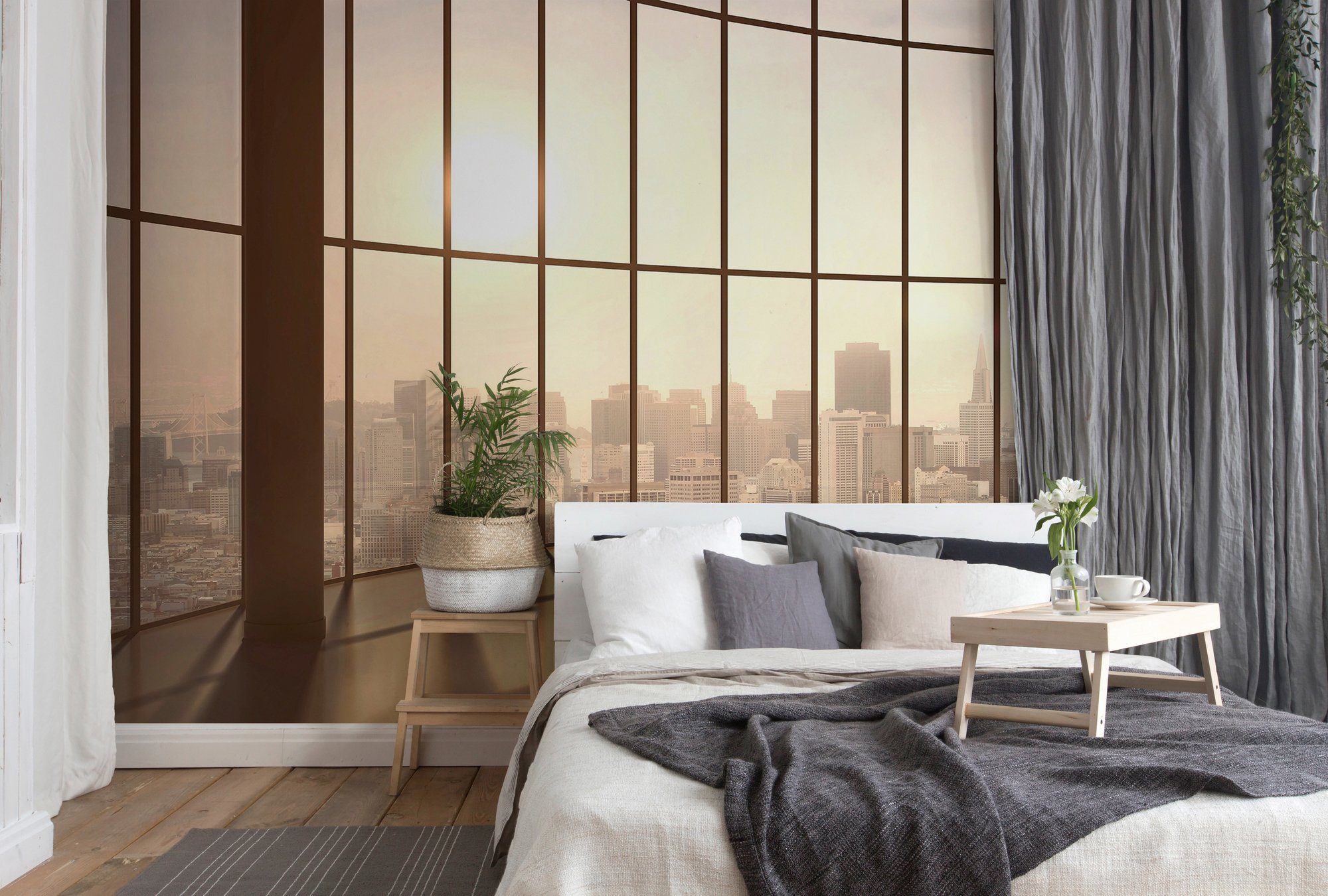 Architects Paper Fototapete Loft View Sunset, (Set, 4 St), Vlies, Wand, Schräge