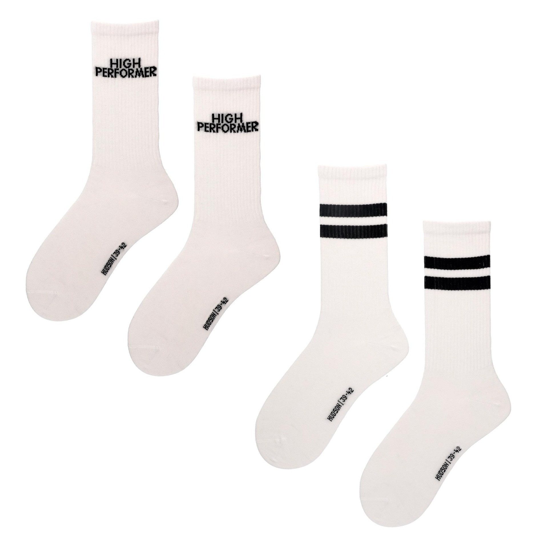 Hudson Basicsocken High Performer 2-Pack (2-Paar) Socken mit Statement im Doppelpack