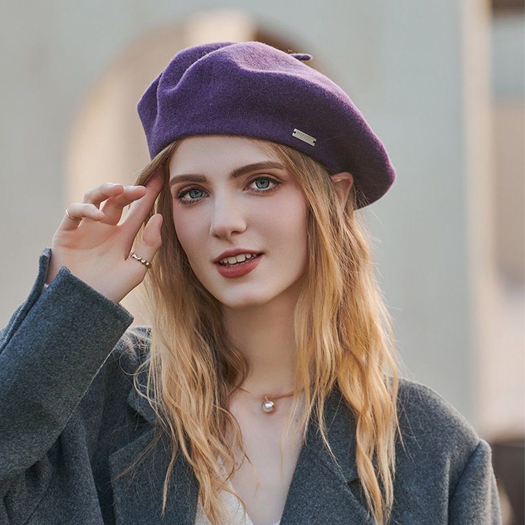 FIDDY Baskenmütze Damen-Baskenmütze, britische Mode, warme Mütze (1-St) Warm und winddicht, literarisch, Damen, charmant