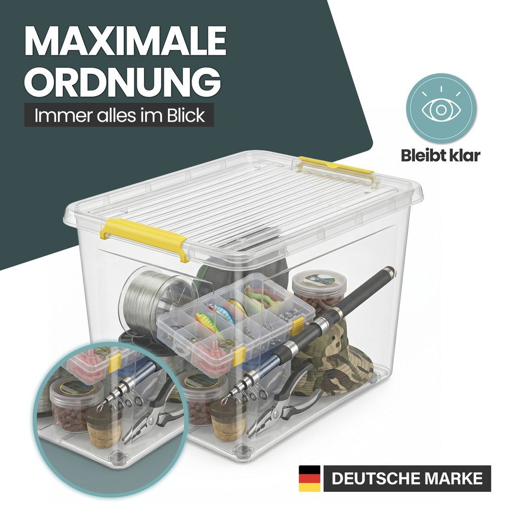 Kreher Aufbewahrungsbox Simple Store, in Transparent, rollbar, BPA-frei Set/Größe wählbar) (4 St)