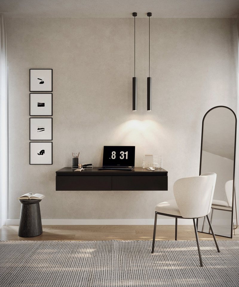 Selsey Schminktisch BEMMI, Hängeschreibtisch Schminktisch mit 2 Schubladen 120 cm breit