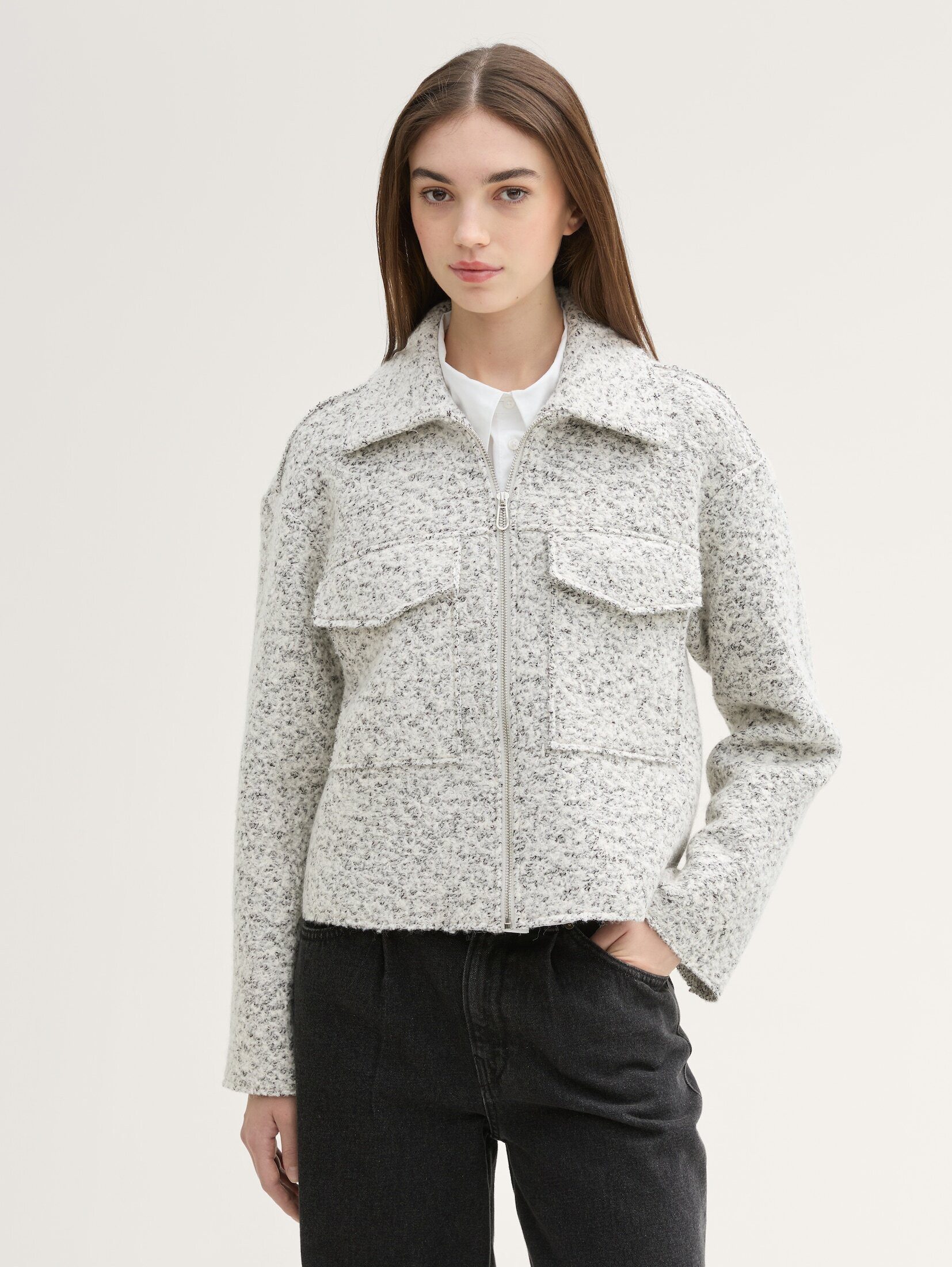 TOM TAILOR Denim Sommerjacke Bouclé-Jacke mit günstig online kaufen