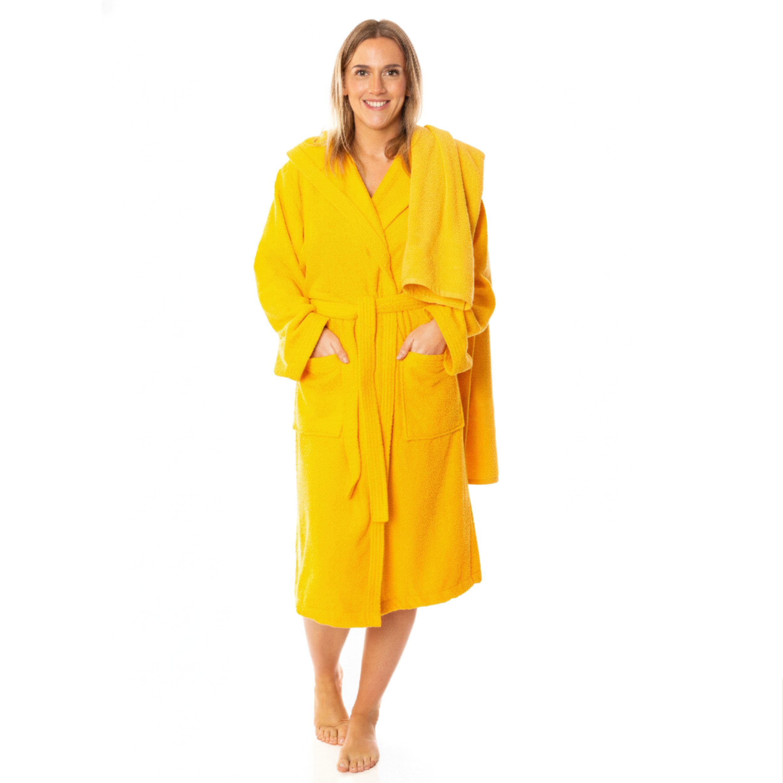 Lavea Saunatuch MEXICO Saunahandtuch 80×200 cm – optional mit Unisex-Bademantel, Baumwolle (Set, 2-St), Hochwertiges Walkfrottier – Saunatuch oder Set mit Unisex-Bademantel