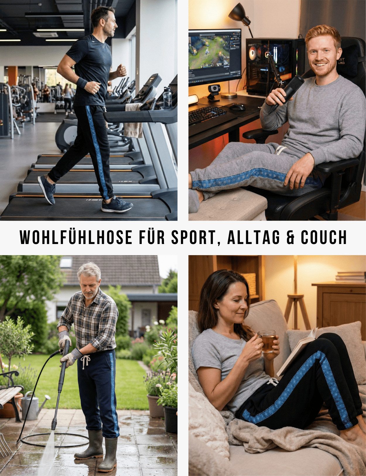 PANASIAM Relaxhose CariocaFlex Jogginghose aus 100% Baumwolle für Damen & Herren Unisex bequeme Sporthose Sweatpant Jogger für Training Sport Fitness Freizeit