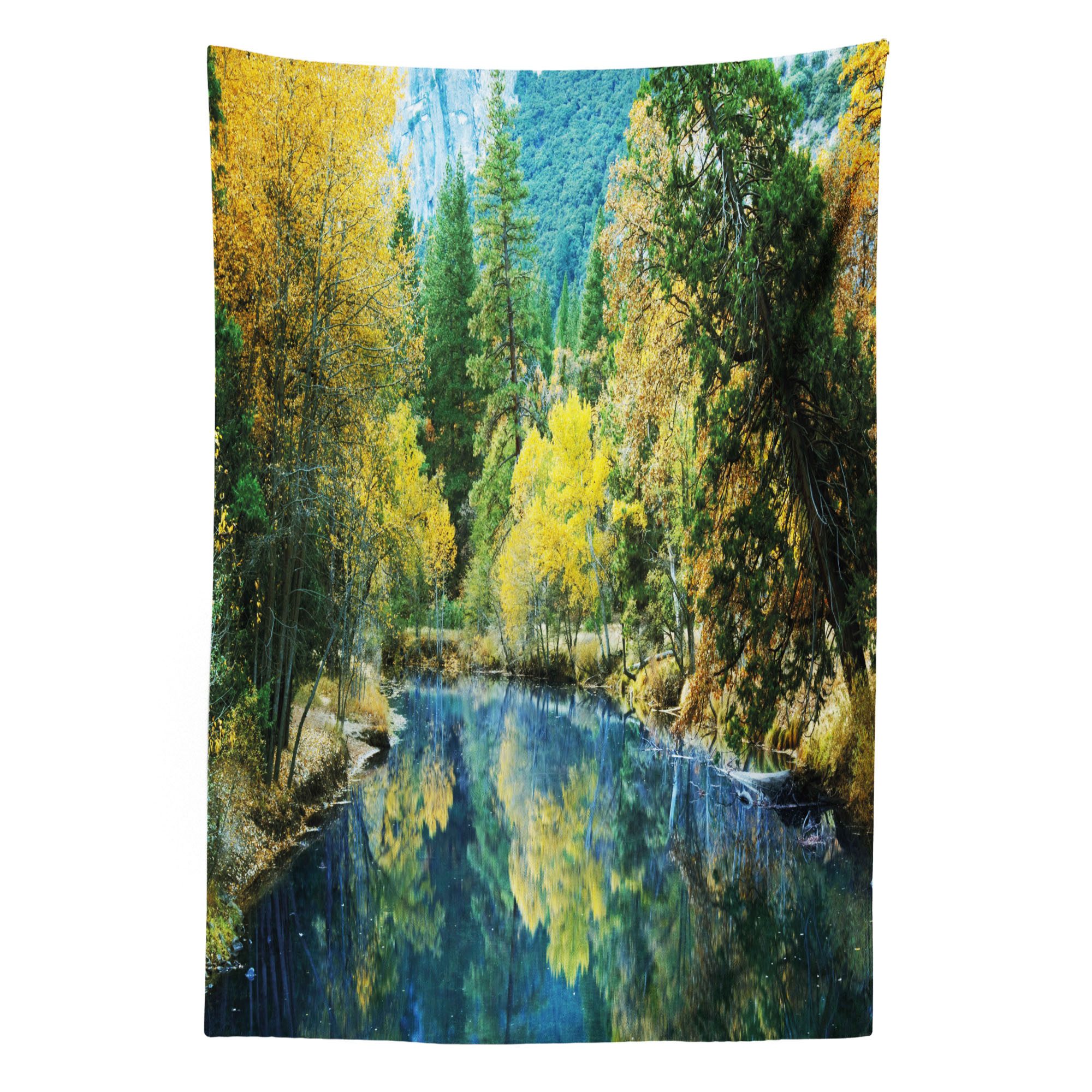 Abakuhaus Wandteppich aus Weiches Mikrofaser Stoff Für das Wohn und Schlafzimmer, rechteckig, Natur Herbstwaldlandschaft