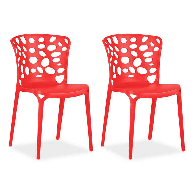 Homestyle4u Gartenstuhl Stuhl Set 2, 4 oder 6 Stühle in 3 Farben (2er Set)