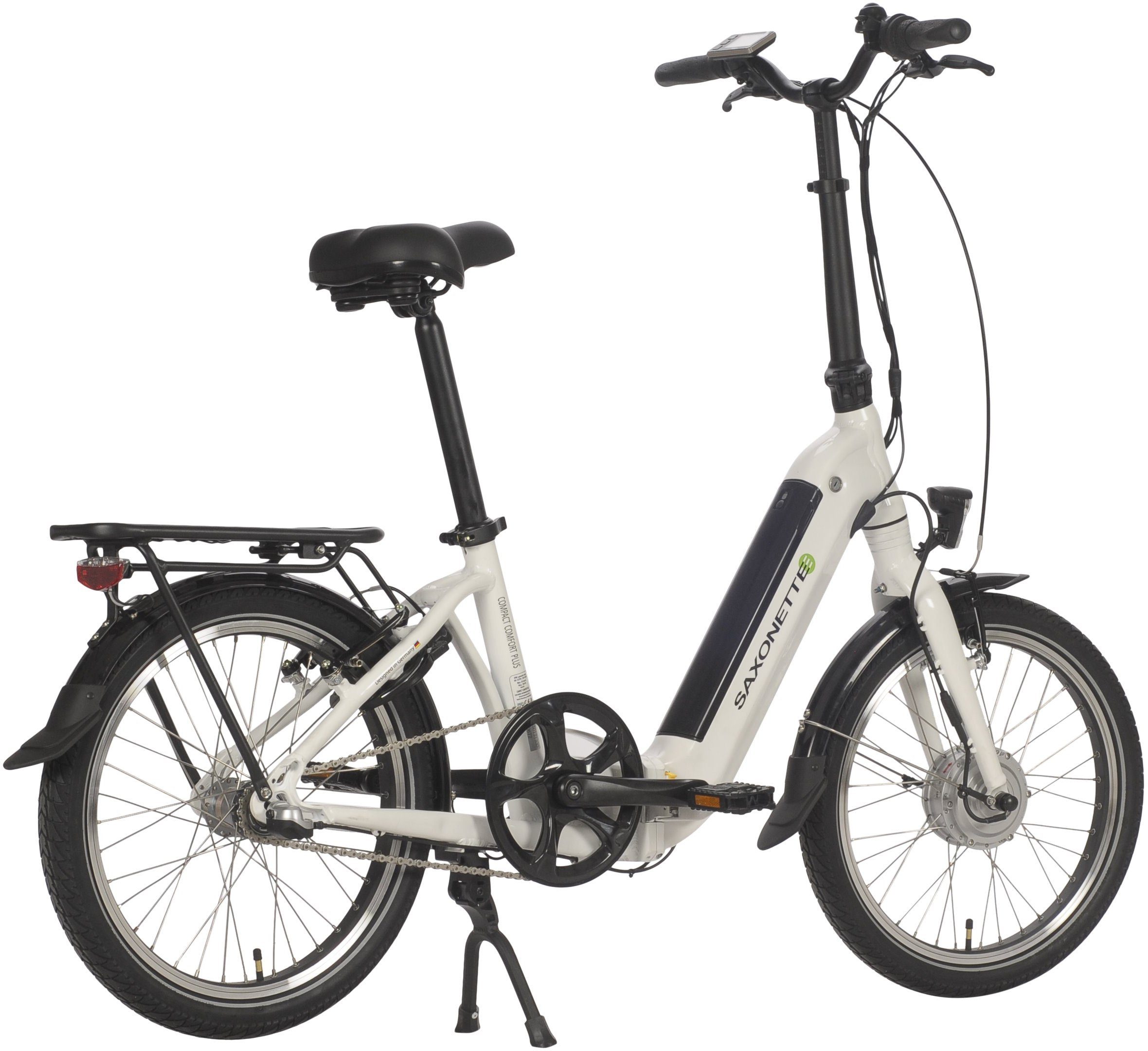 SAXONETTE E-Bike Compact (mit 360 3 Akku-Ladegerät) Comfort Nabenschaltung, Gang, Frontmotor, Akku, Wh Plus