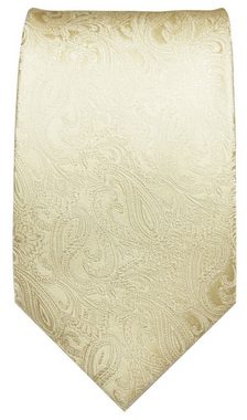Paul Malone Krawatte Elegante Hochzeitskrawatte Herren Schlips paisley brokat 100% Seide Schmal (6cm), creme 2112
