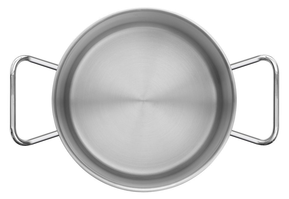 Zwilling Topf-Set Classic, Edelstahl 18/10 (Set, 9-tlg., Bratentopf 20 cm, je 1 Kochtopf 16/20/24 cm, Stieltopf 16 cm), Sandwichboden, sehr gute Wärmeverteilung, Stay-Cool-Griffe