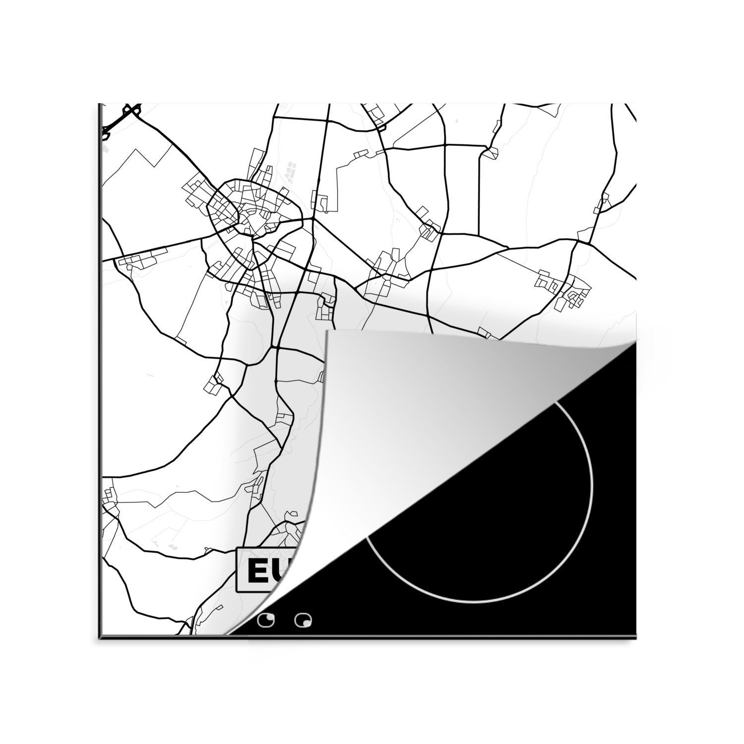 MuchoWow Herdblende-/Abdeckplatte Karte - Euskirchen - Stadtplan, Vinyl, (1 tlg), 78x78 cm, Ceranfeldabdeckung, Arbeitsplatte für küche