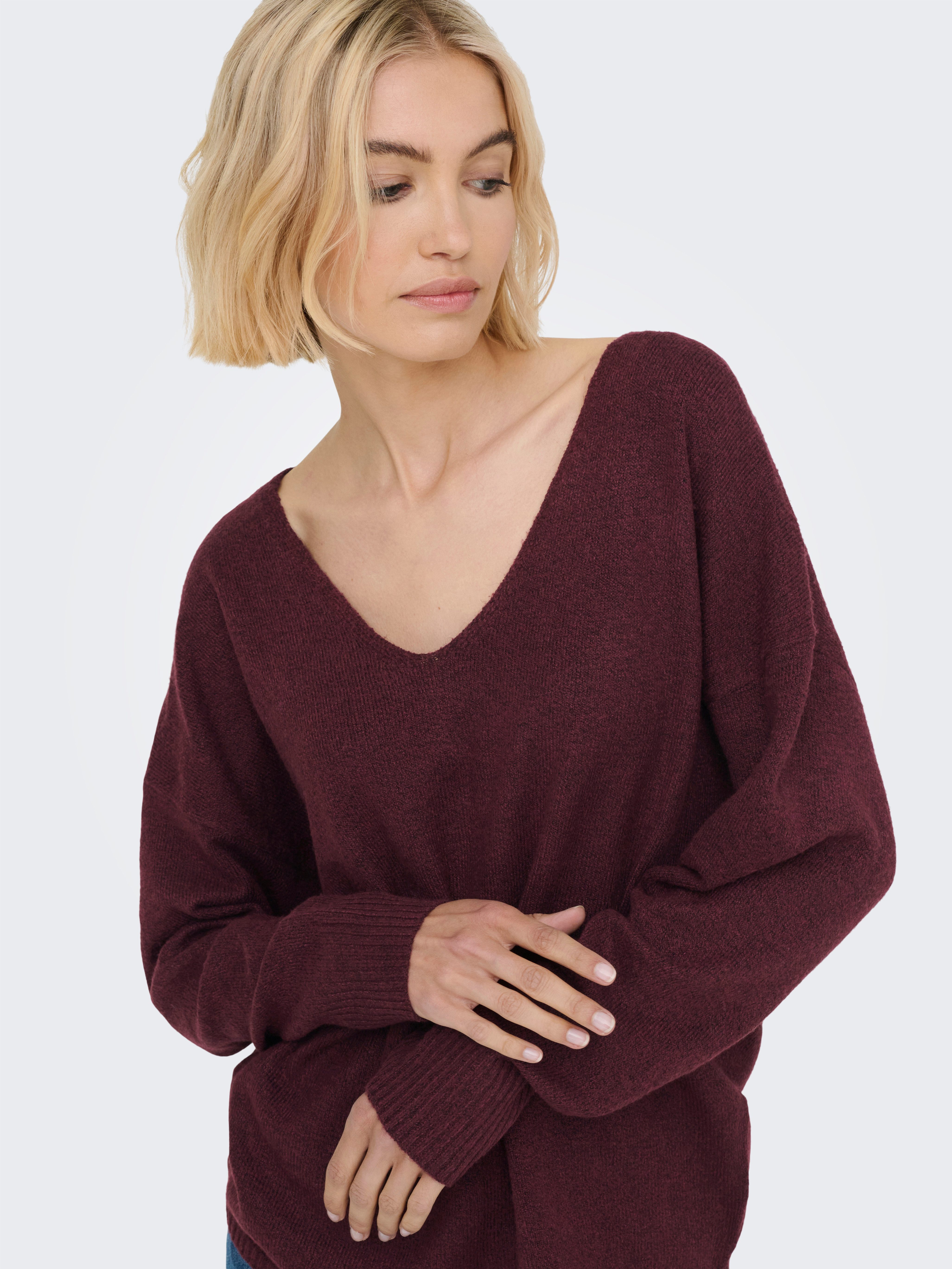 ONLY V-Ausschnitt-Pullover ONLRICA LIFE L/S V-NECK PULLO KNT NOOS Materialm günstig online kaufen