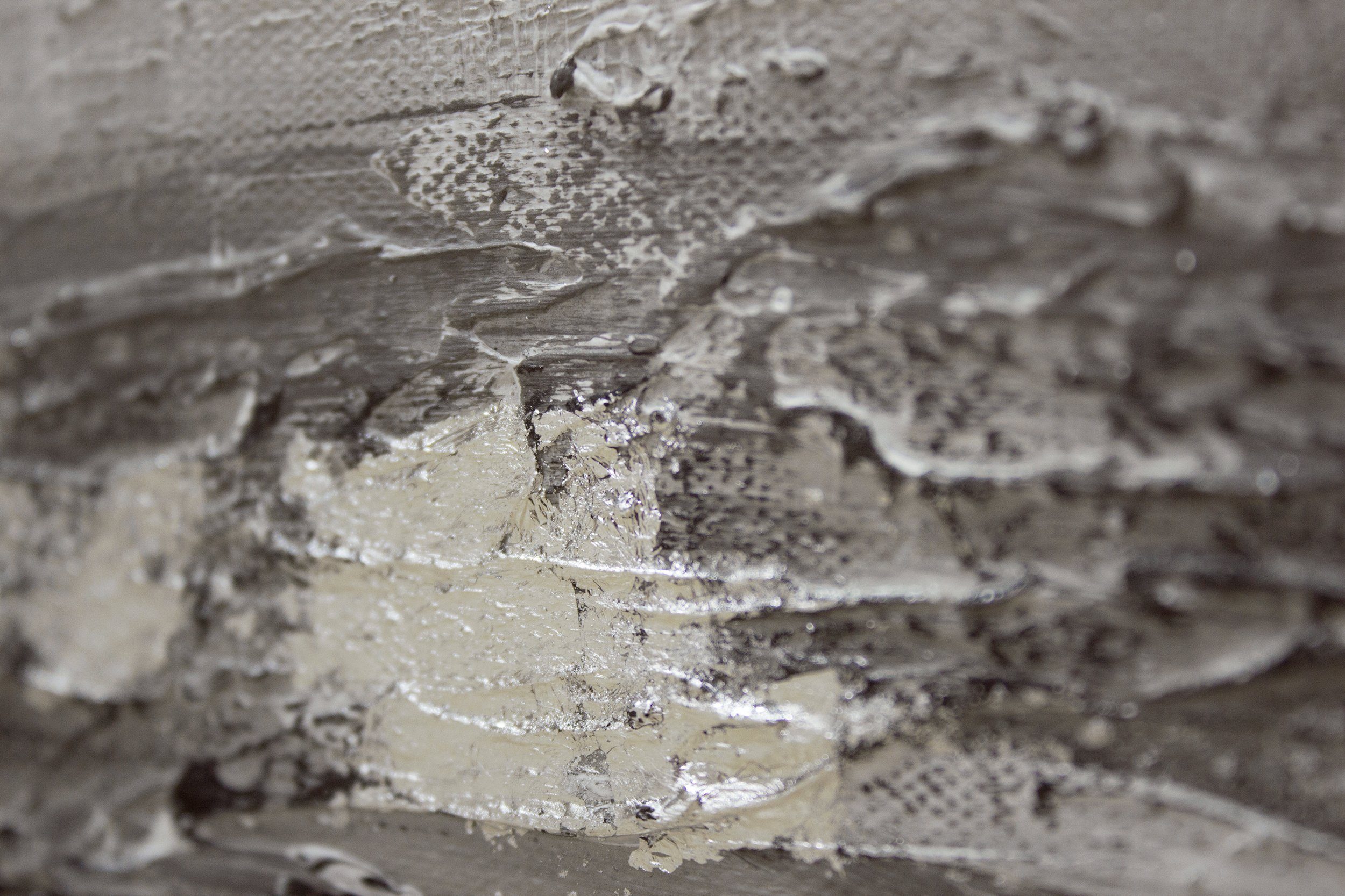 YS-Art Gemälde Lebensbaum, Landschaft, Leinwand Bild Handgemalt Grau Lebensbaum Natur Familie