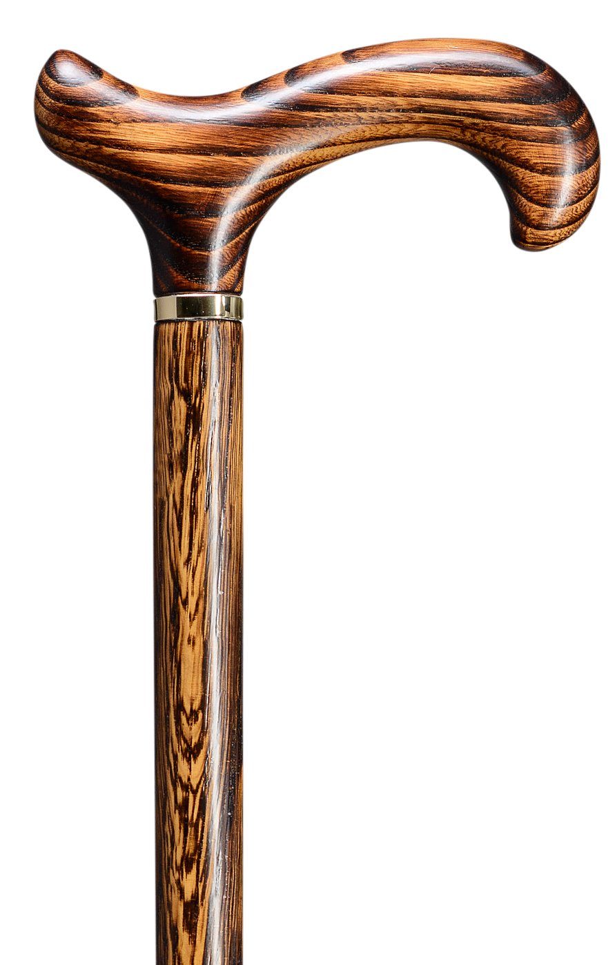 Stockshop Gehstock Gehstock PARTRIDGE,Derbygriff+Stock echte Eiche,Messing-Schmuckband,94