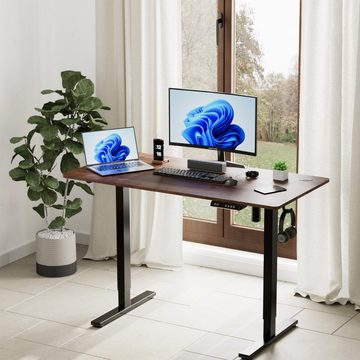 HOMAVO Schreibtisch Höhenverstellbarer schreibtisch mit Memory- und Rebound-Funktion, USB/Typ C,Länge 120 cm, Länge 140, zwei Größen