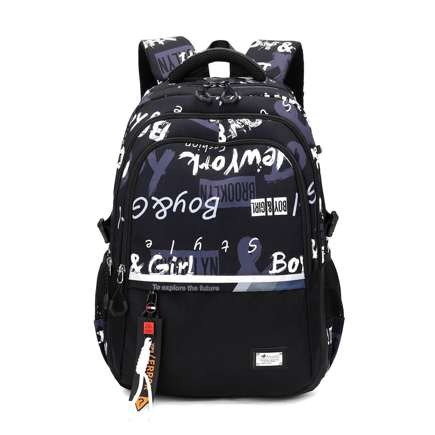 LuxusKollektion Schulrucksack Rucksack Teenager 15,6" Laptop Schwarz