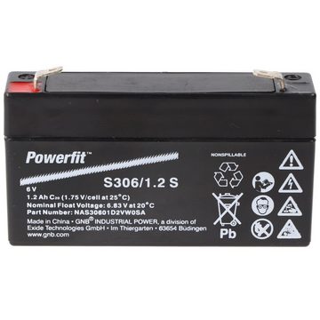 Exide Exide Powerfit S306/1,2 S Blei Akku mit Faston 4,8 mm 6V, 1200mAh Akku 1200 mAh (6,0 V)